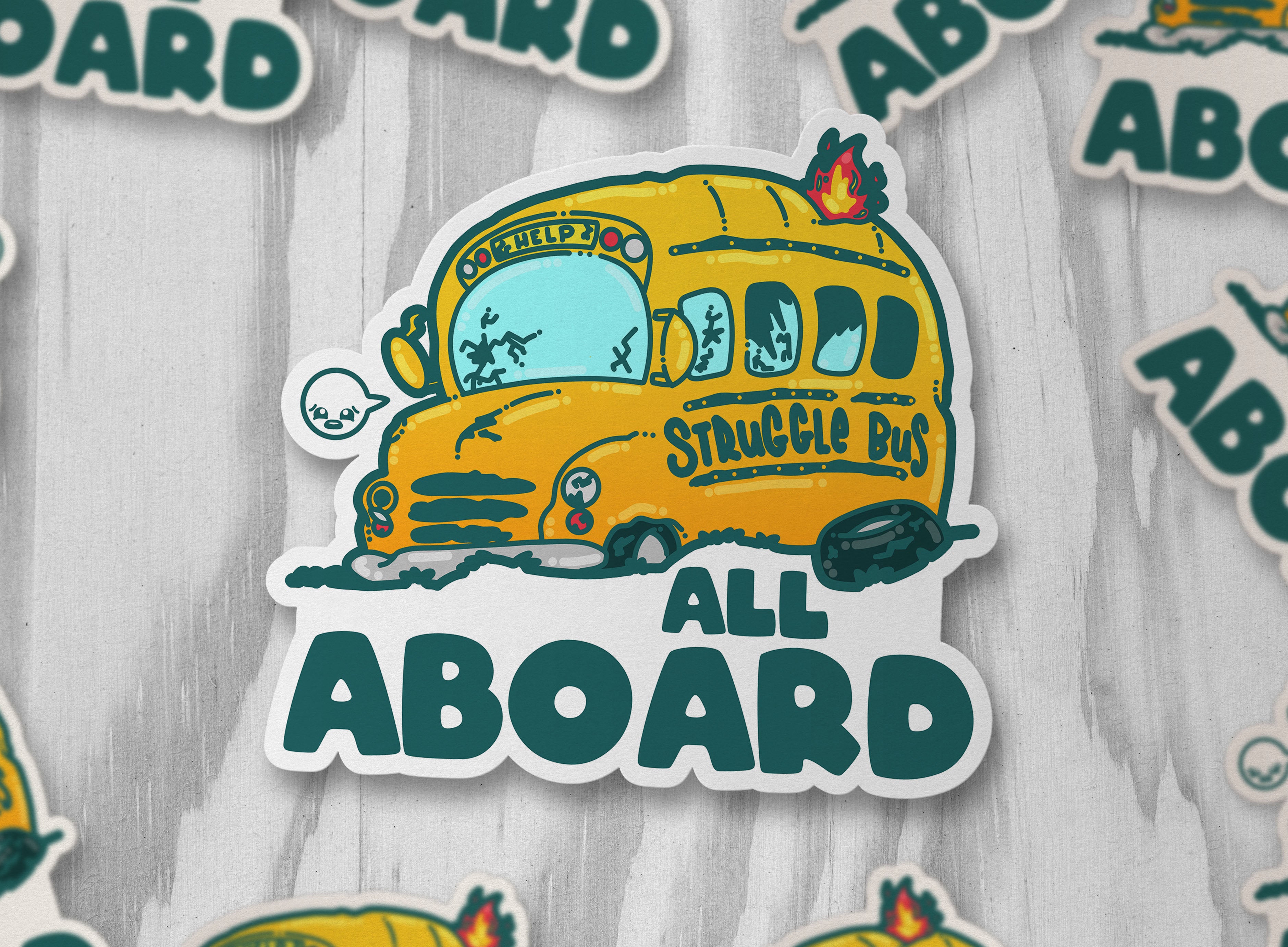 All Aboard the Struggle Bus - ChubbleGumLLC