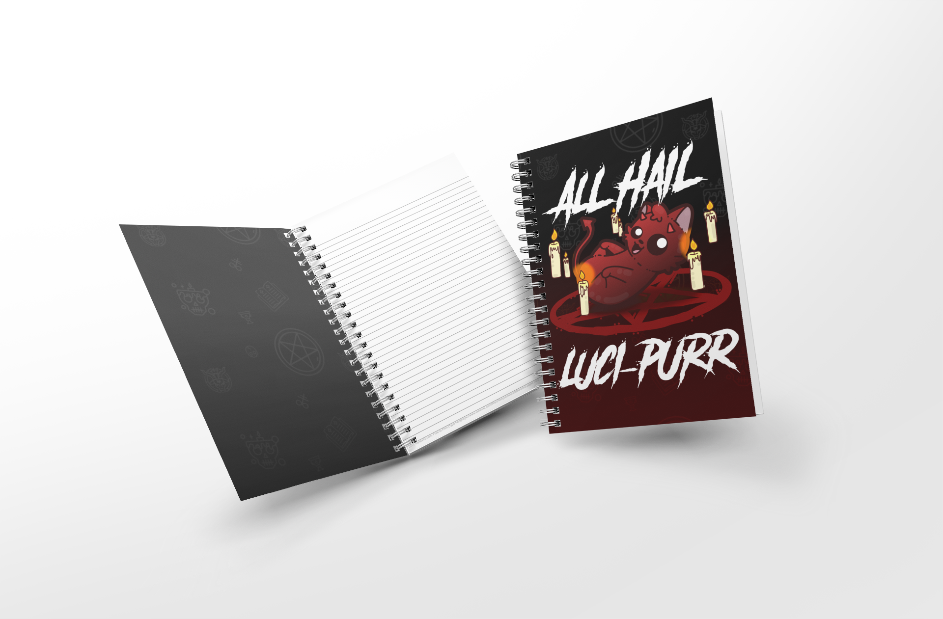 Soft Touch Mini Notebook - All Hail Luci-Purr - ChubbleGumLLC