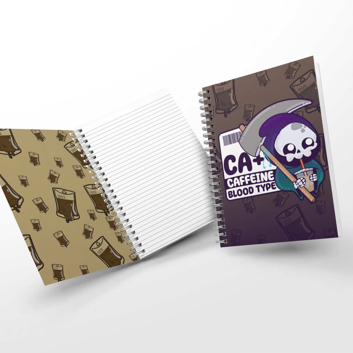 Soft Touch Mini Notebook - Caffeine Blood Type