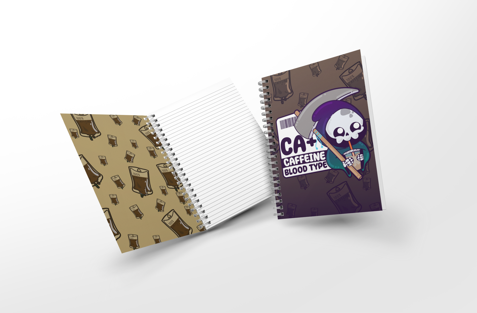 Soft Touch Mini Notebook - Caffeine Blood Type