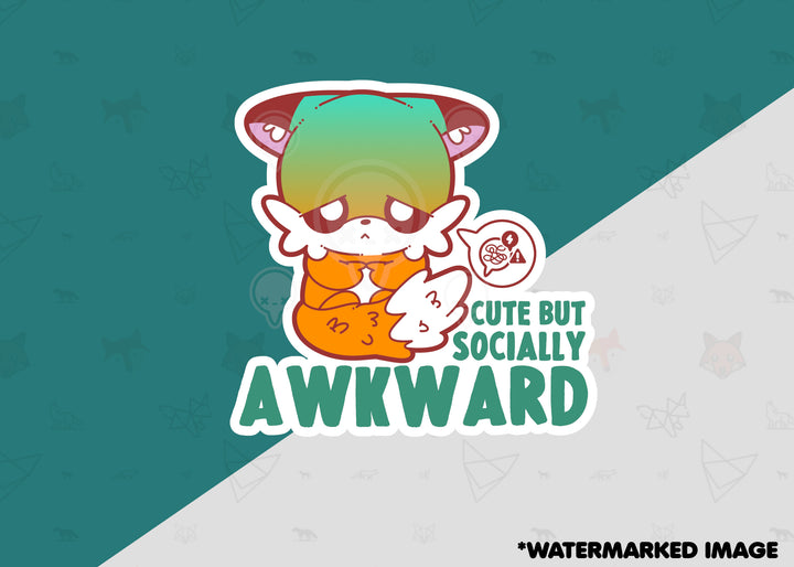 Mini 2" Sticker - Cute But Socially Awkward - ChubbleGumLLC