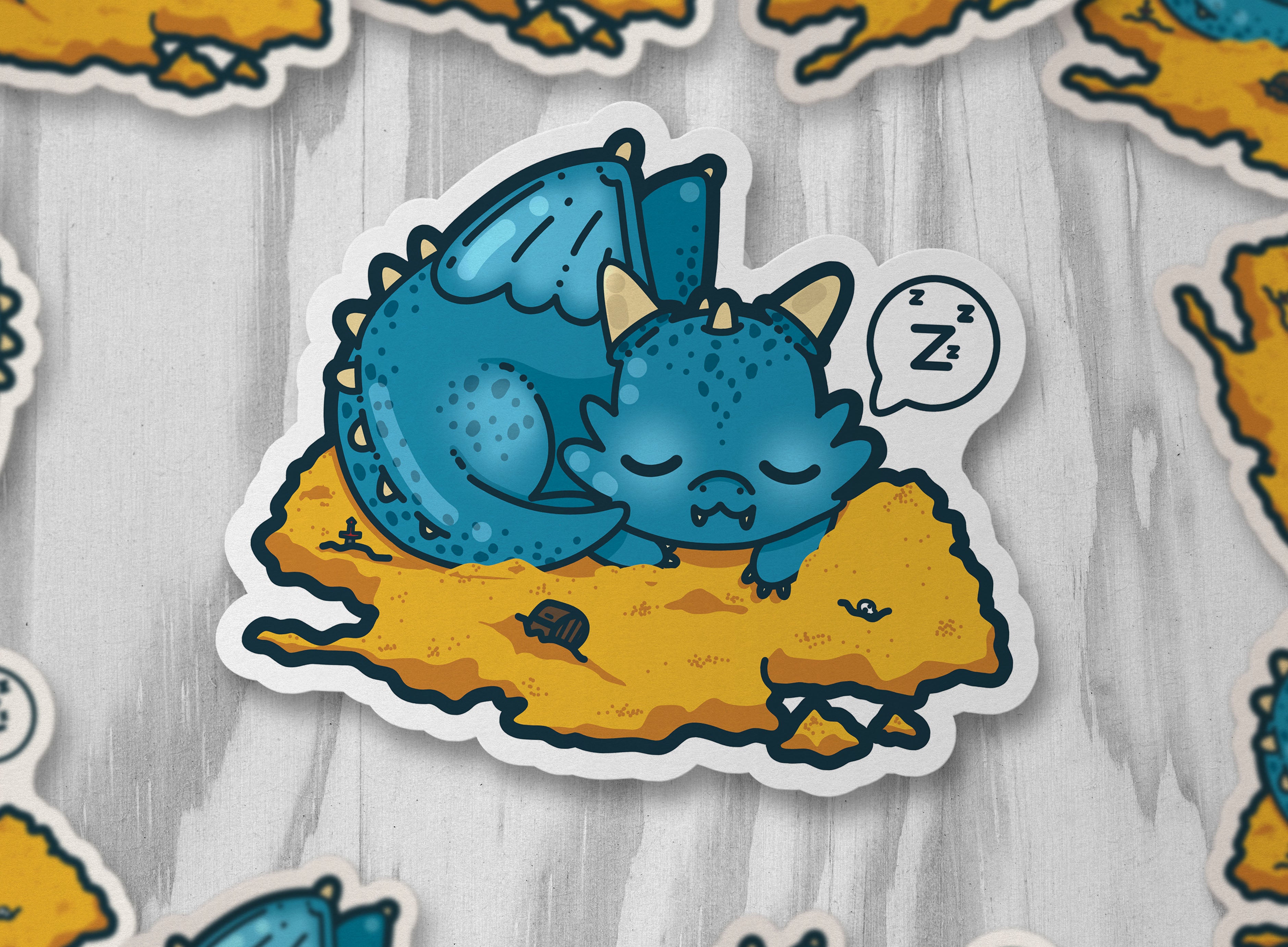 Dragon Sleeping on Gold - ChubbleGumLLC