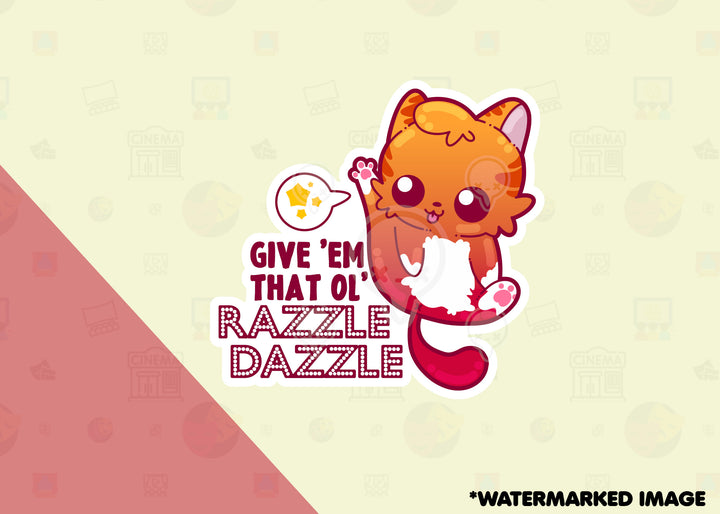 Mini 2" Sticker - Give 'Em That Ol' Razzle Dazzle - ChubbleGumLLC