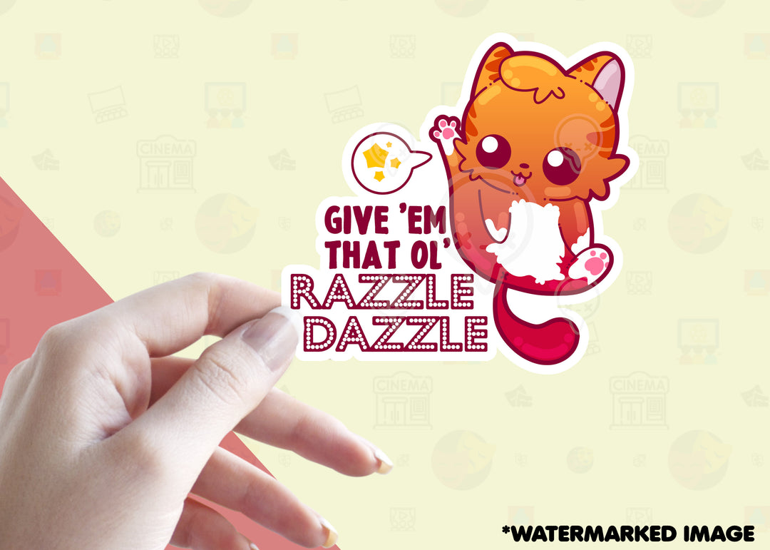 Mini 2" Sticker - Give 'Em That Ol' Razzle Dazzle - ChubbleGumLLC