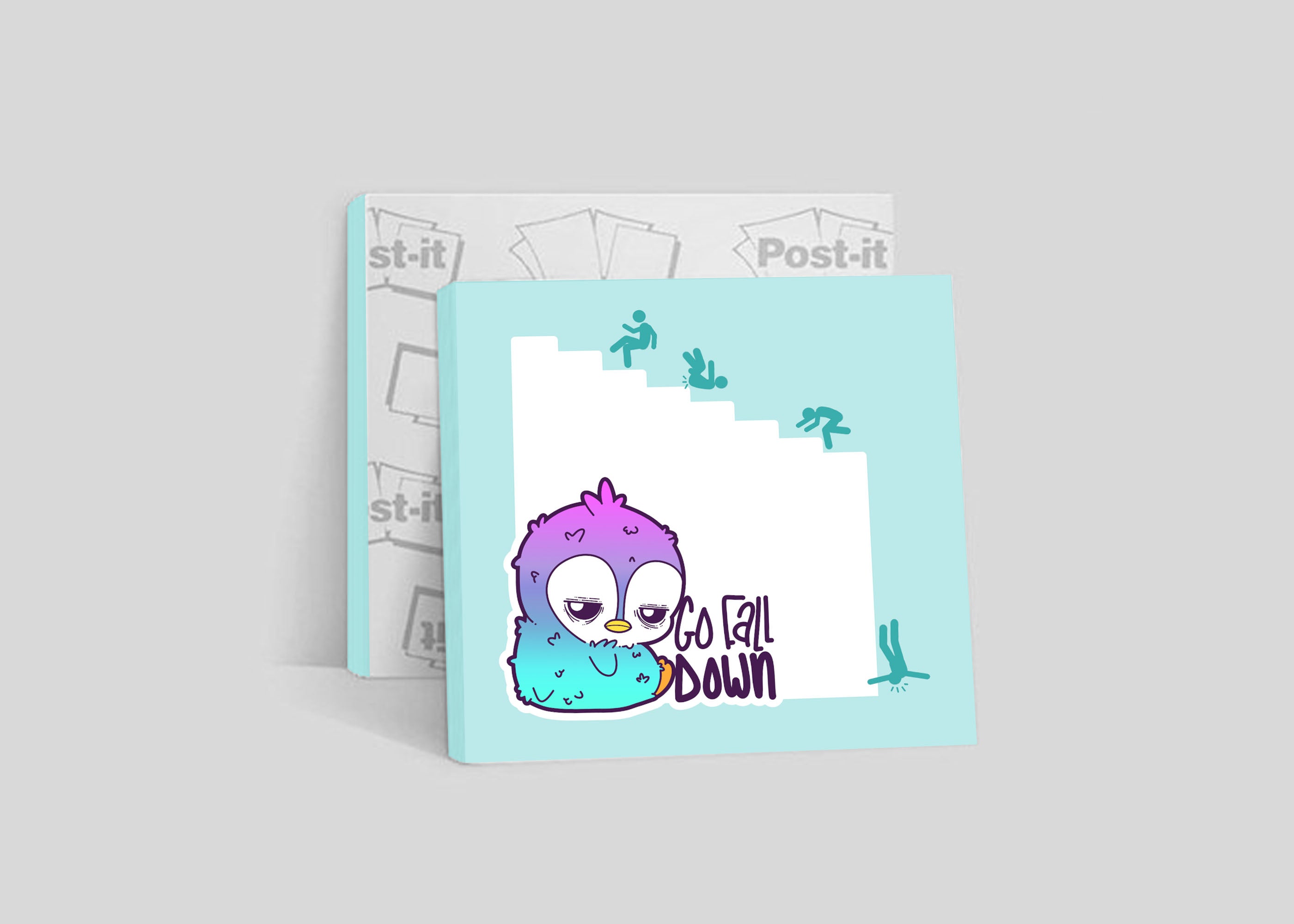 Sticky Note - Go Fall Down (Square) - ChubbleGumLLC