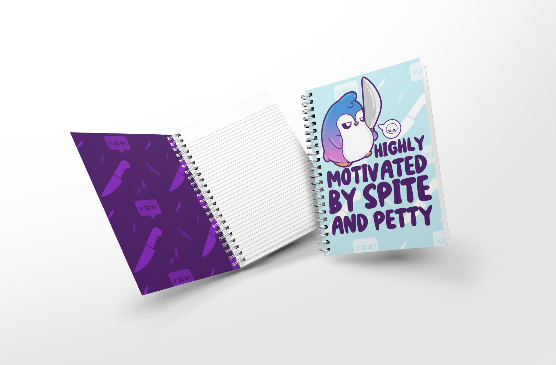 Soft Touch Mini Notebook - Highly Motivated by Spite and Petty - ChubbleGumLLC