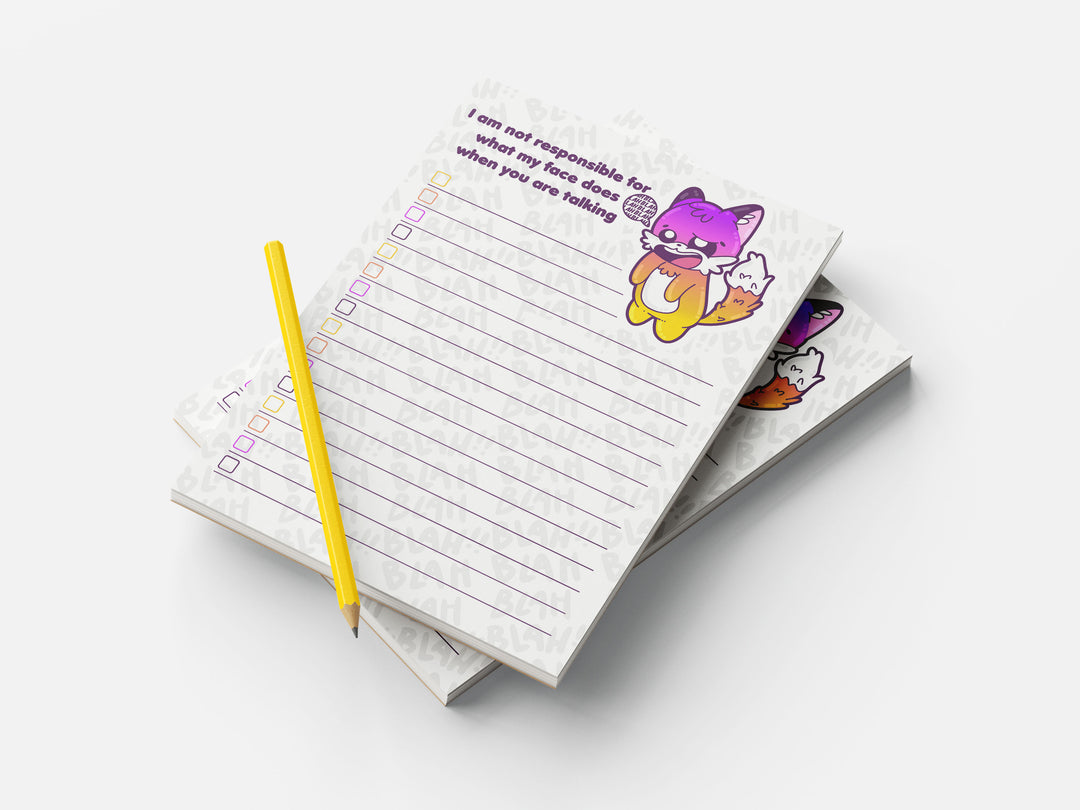 Notepad - My Face Is Not Responsible - ChubbleGumLLC
