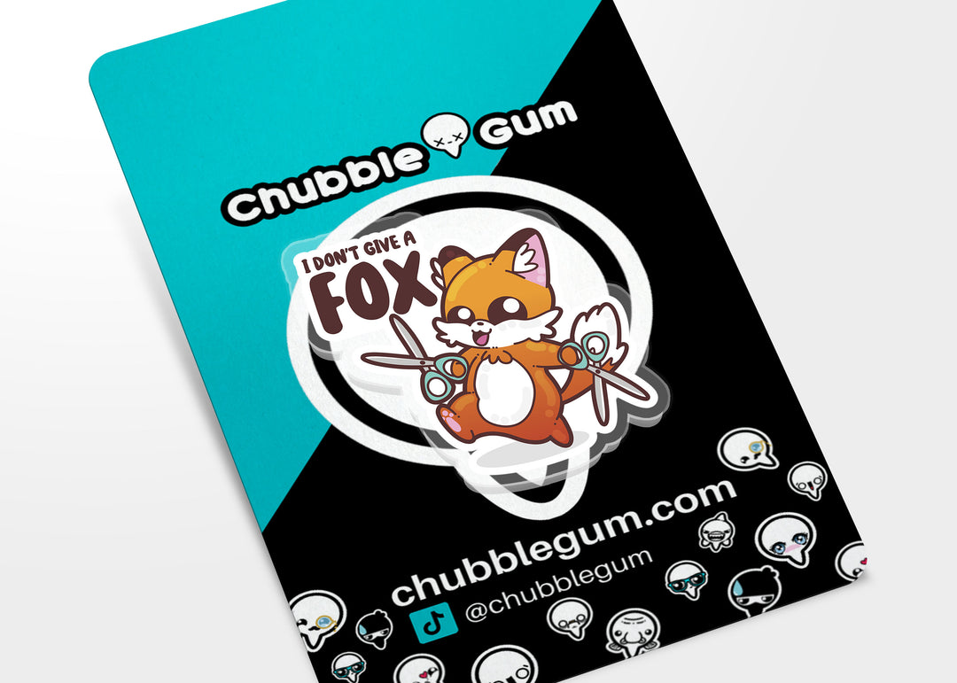 Acrylic Pin - I Don't Give a Fox - ChubbleGumLLC