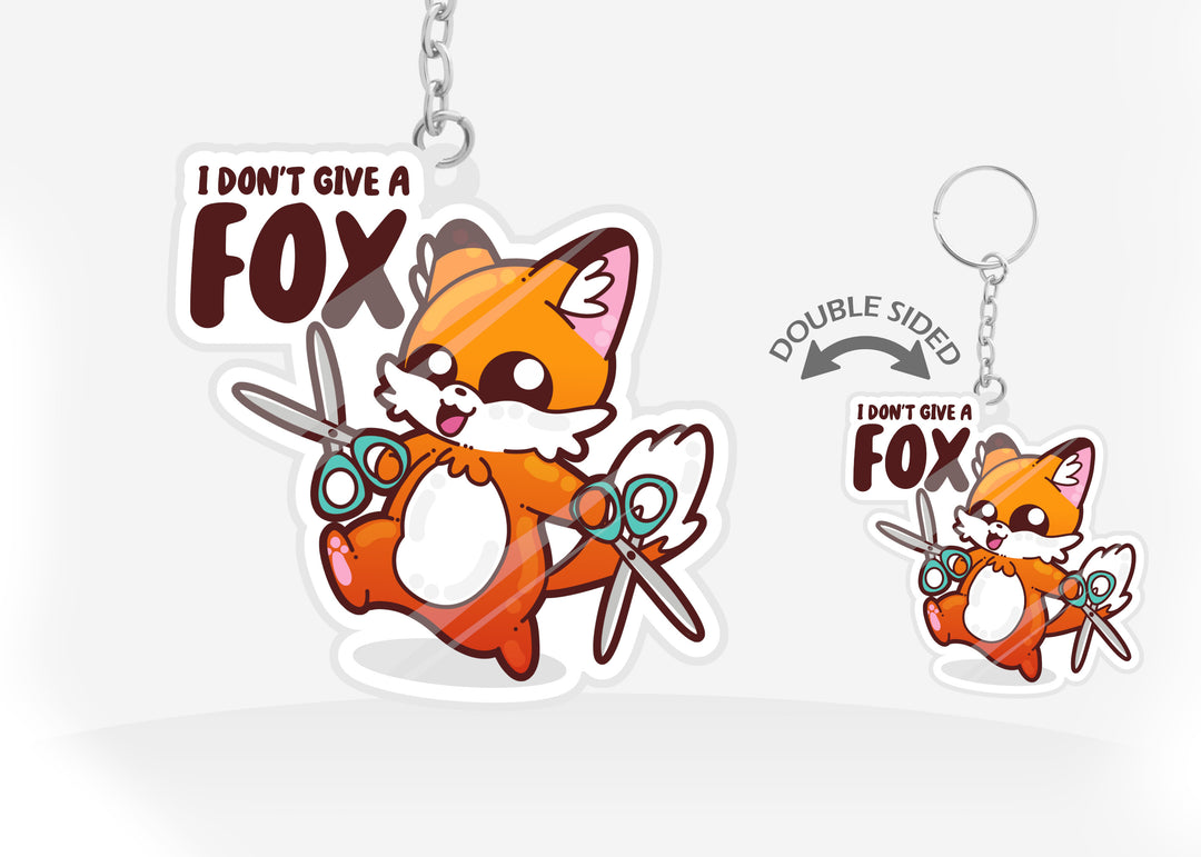 Keychain - I Don't Give a Fox - ChubbleGumLLC