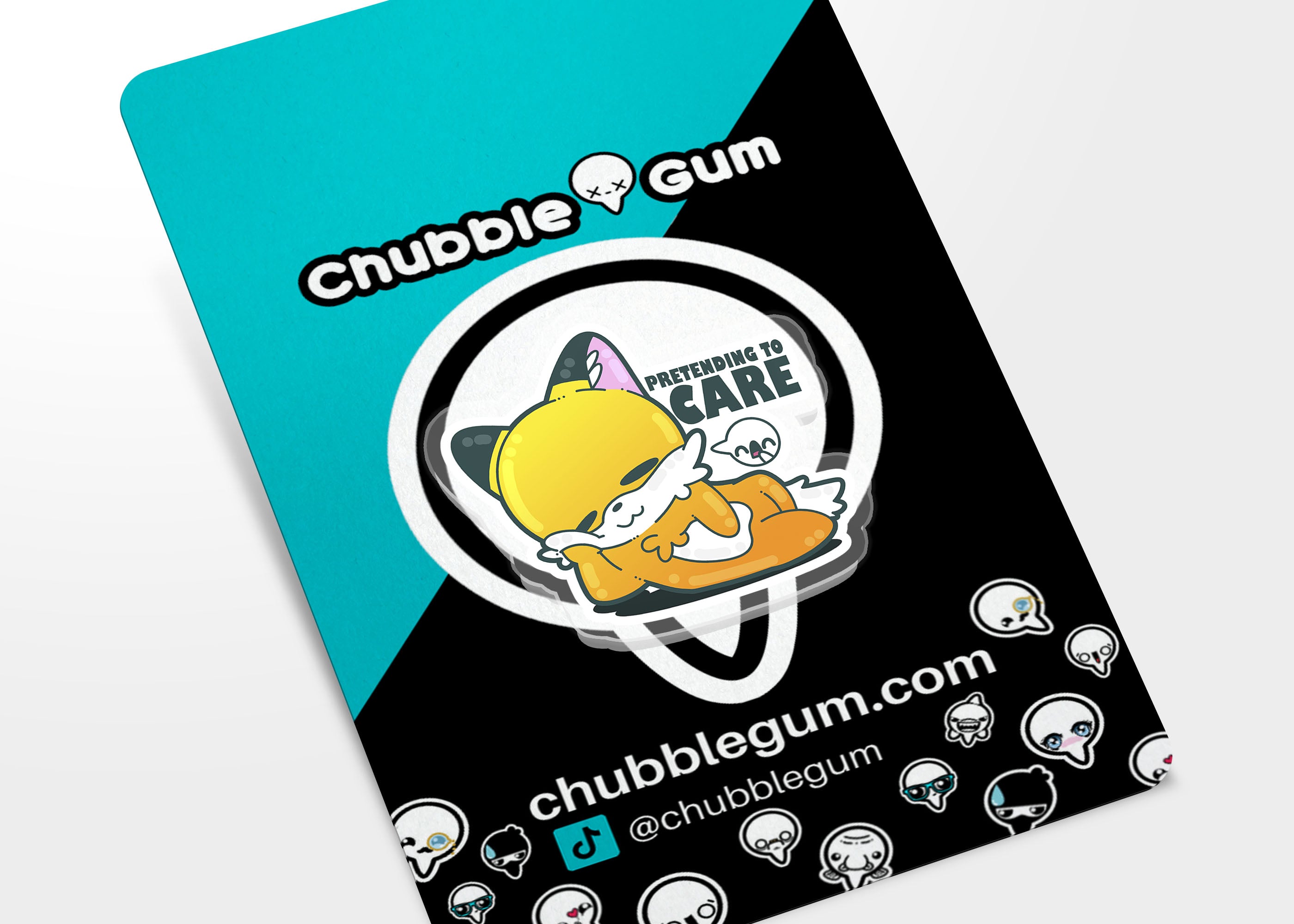 Acrylic Pin - Pretending To Care - ChubbleGumLLC