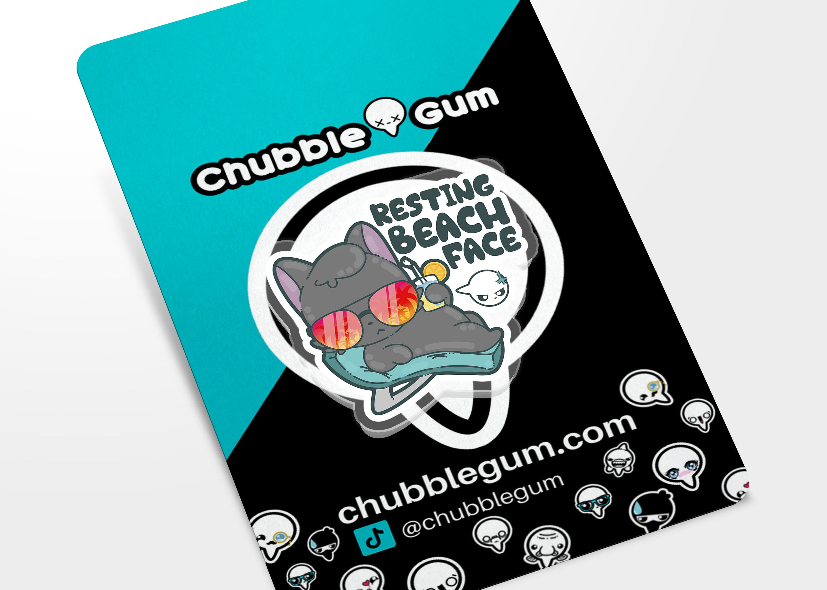 Acrylic Pin - Resting Beach Face - ChubbleGumLLC