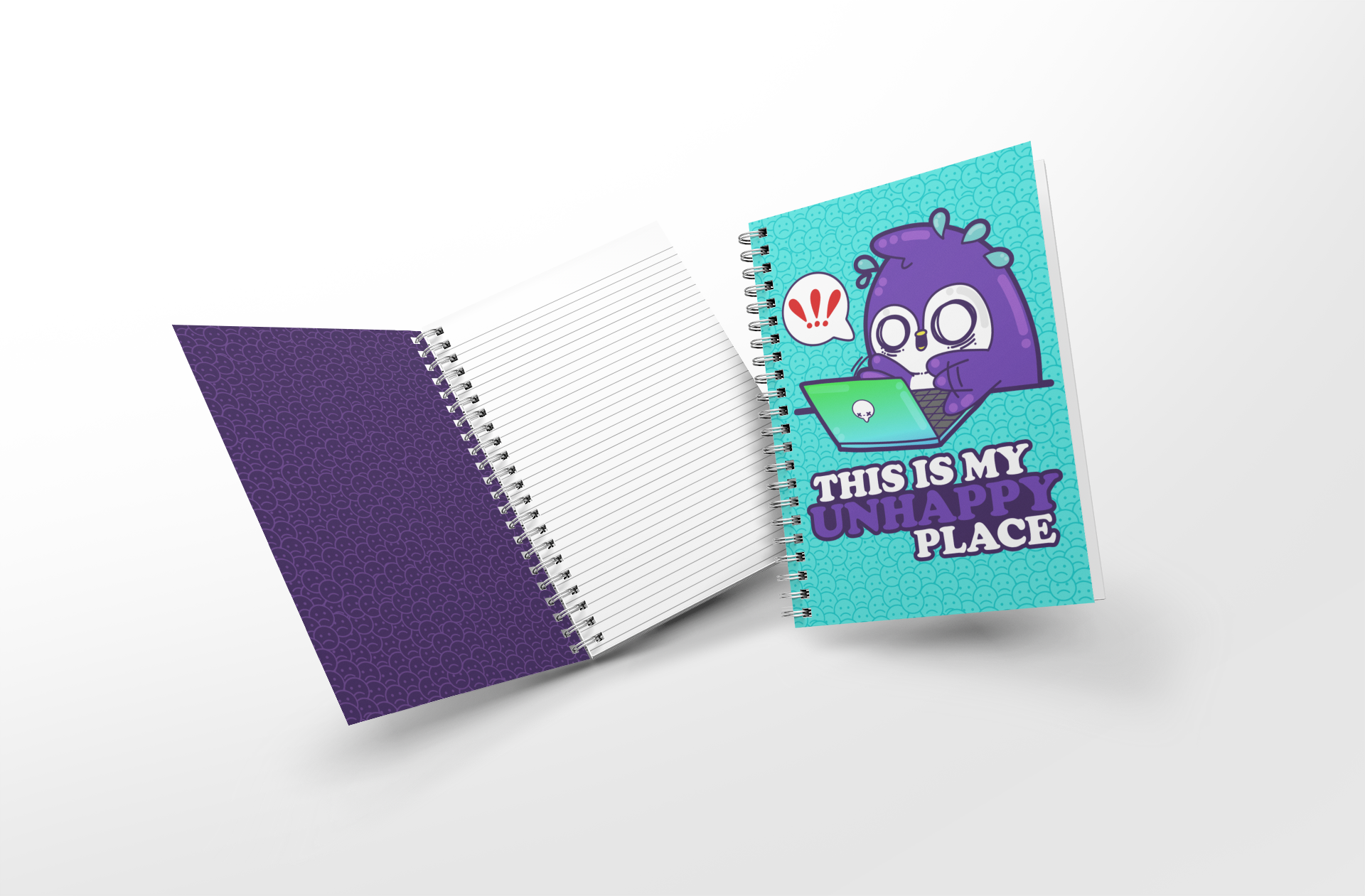Soft Touch Mini Notebook - This Is My Unhappy Place - ChubbleGumLLC