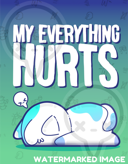 MY EVERYTHING HURTS- Throw Blanket 60 in X 80 in - ChubbleGumLLC