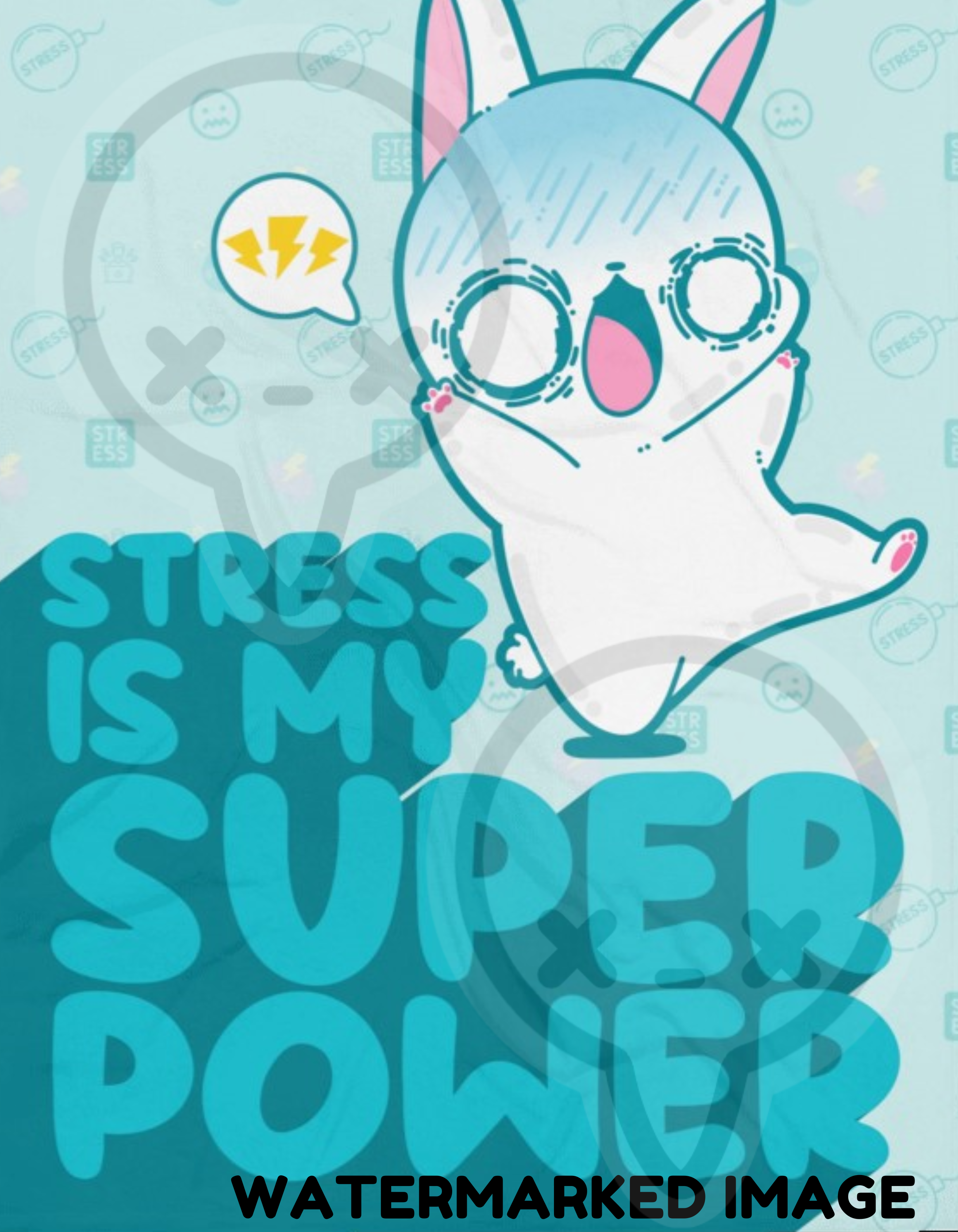 STRESS IS MY SUPERPOWER - Throw Blanket 60 in X 80 in - ChubbleGumLLC