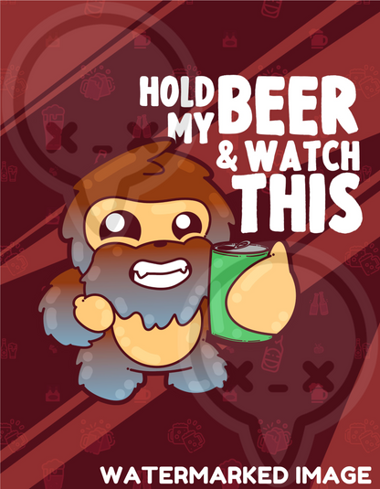 HOLD MY BEER - Throw Blanket 60 in X 80 in - ChubbleGumLLC