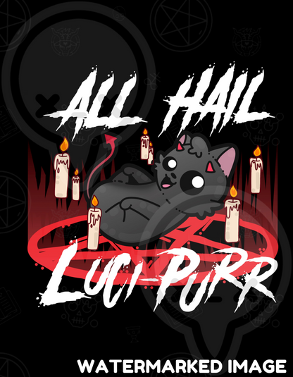 ALL HAIL LUCIPURR - Throw Blanket 60 in X 80 in - ChubbleGumLLC