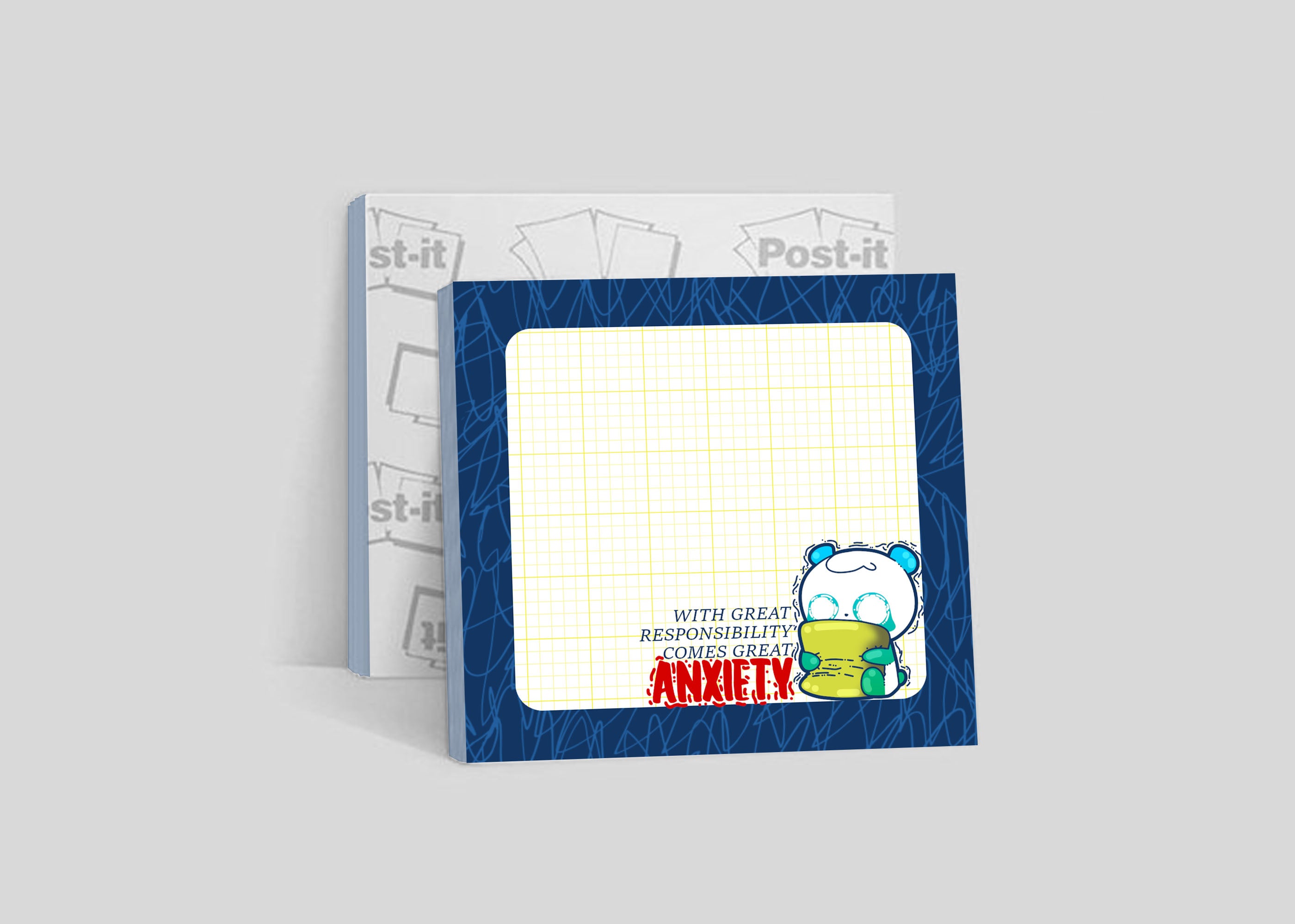 Sticky Note - With Great Responsibility Comes Great Anxiety – ChubbleGumLLC