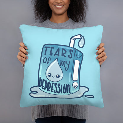 TEARS OF MY DEPRESSION - Pillow - ChubbleGumLLC