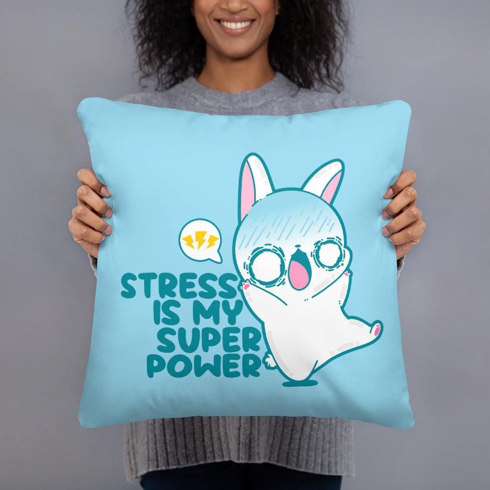 STRESS IS MY SUPERPOWER - Pillow - ChubbleGumLLC