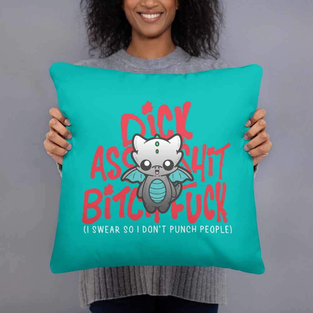 I SWEAR SO I DONT PUNCH PEOPLE - Pillow 18 IN X 18 IN - ChubbleGumLLC
