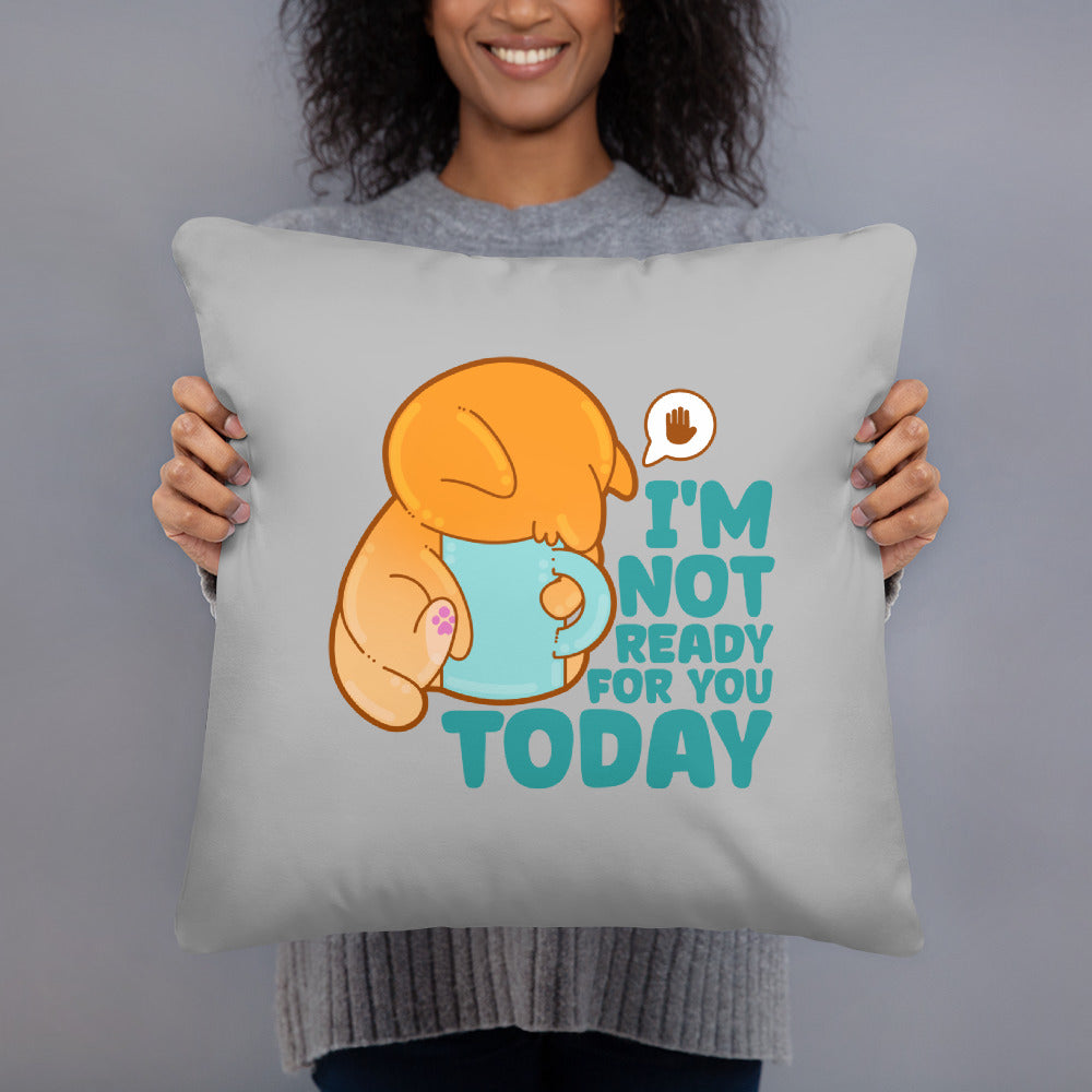 IM NOT READY FOR YOU TODAY - 18 in X 18 in Pillow - ChubbleGumLLC