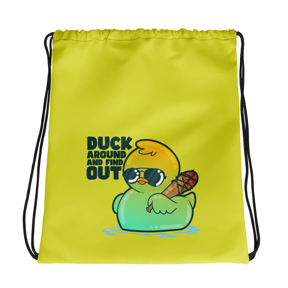 DUCK AROUND AND FIND OUT - Drawstring Bag - ChubbleGumLLC
