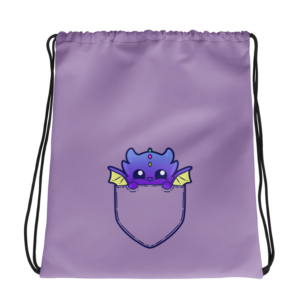 POCKET DRAGON - Drawstring Bag - ChubbleGumLLC