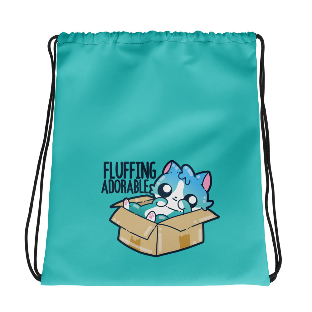 FLUFFING ADORABLE - Drawstring Bag - ChubbleGumLLC