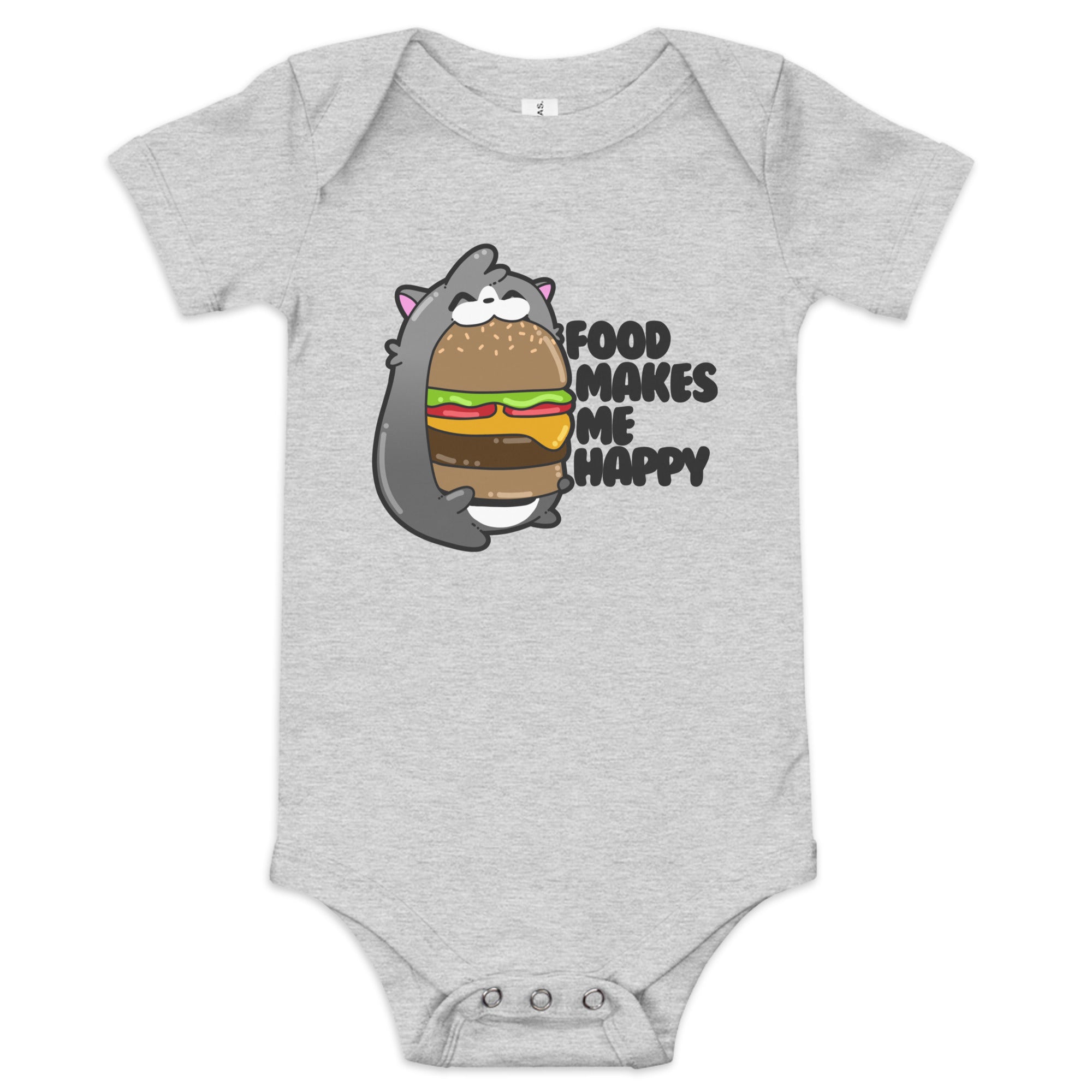 FOOD MAKES ME HAPPY - Onesie - ChubbleGumLLC