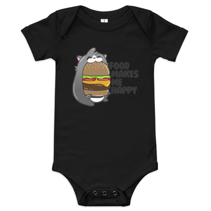 FOOD MAKES ME HAPPY - Onesie - ChubbleGumLLC