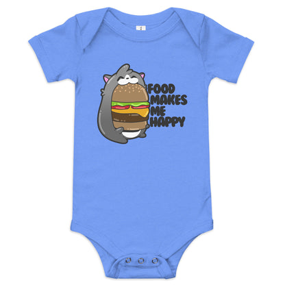 FOOD MAKES ME HAPPY - Onesie - ChubbleGumLLC