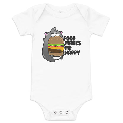 FOOD MAKES ME HAPPY - Onesie - ChubbleGumLLC