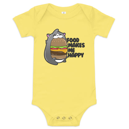 FOOD MAKES ME HAPPY - Onesie - ChubbleGumLLC