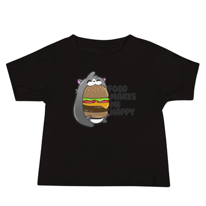 FOOD MAKES ME HAPPY - Baby Tee - ChubbleGumLLC