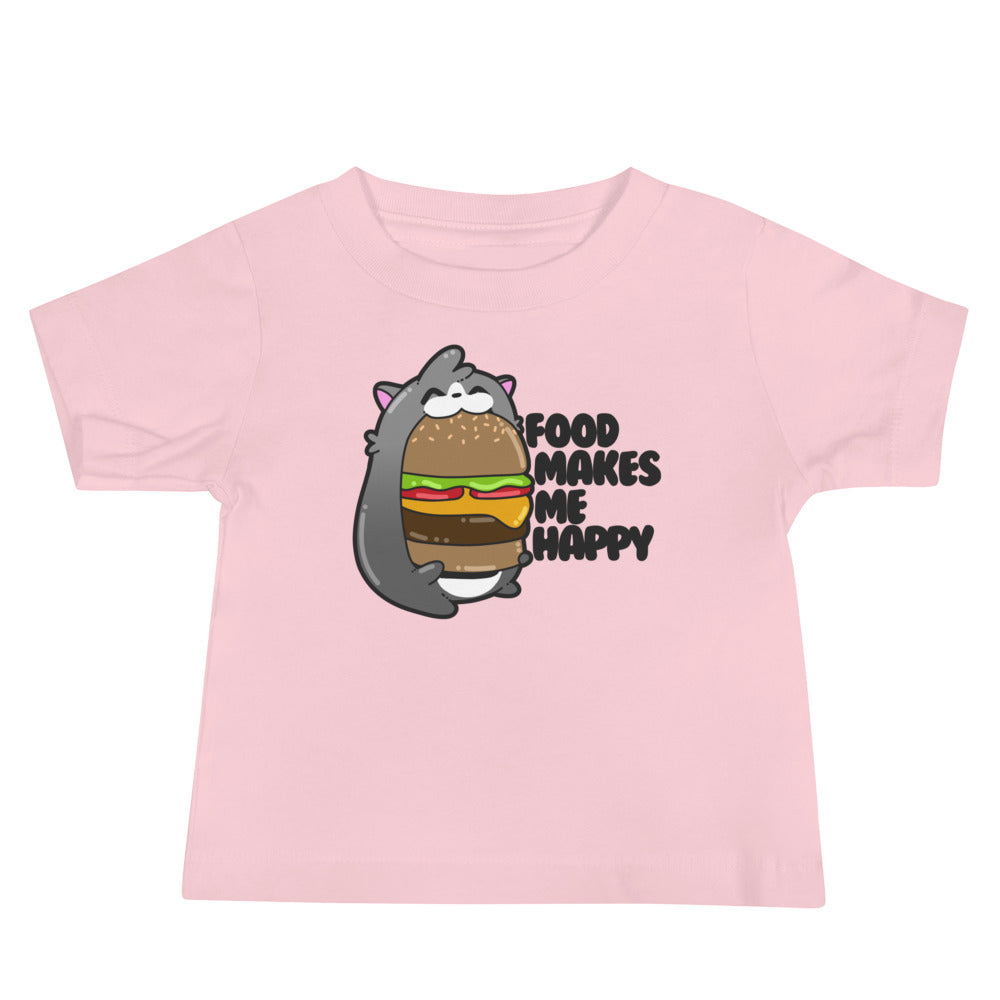 FOOD MAKES ME HAPPY - Baby Tee - ChubbleGumLLC