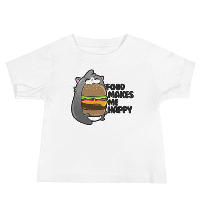 FOOD MAKES ME HAPPY - Baby Tee - ChubbleGumLLC