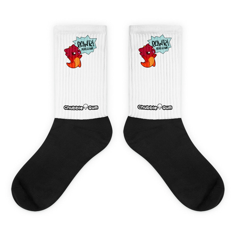 RAWR MEANS GO AWAY - Socks - ChubbleGumLLC