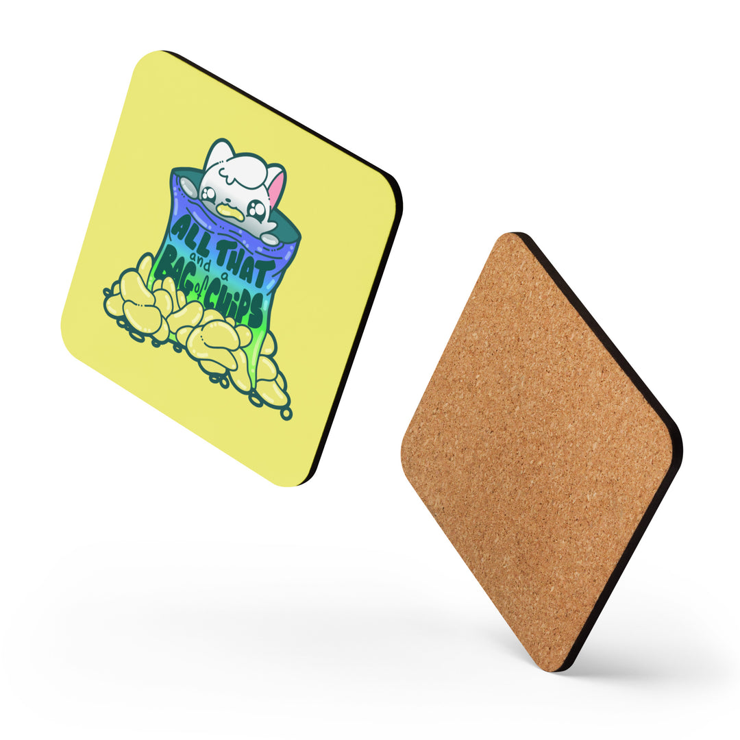 ALL THAT AND A BAG OF CHIPS - Cork-Back Coaster - ChubbleGumLLC