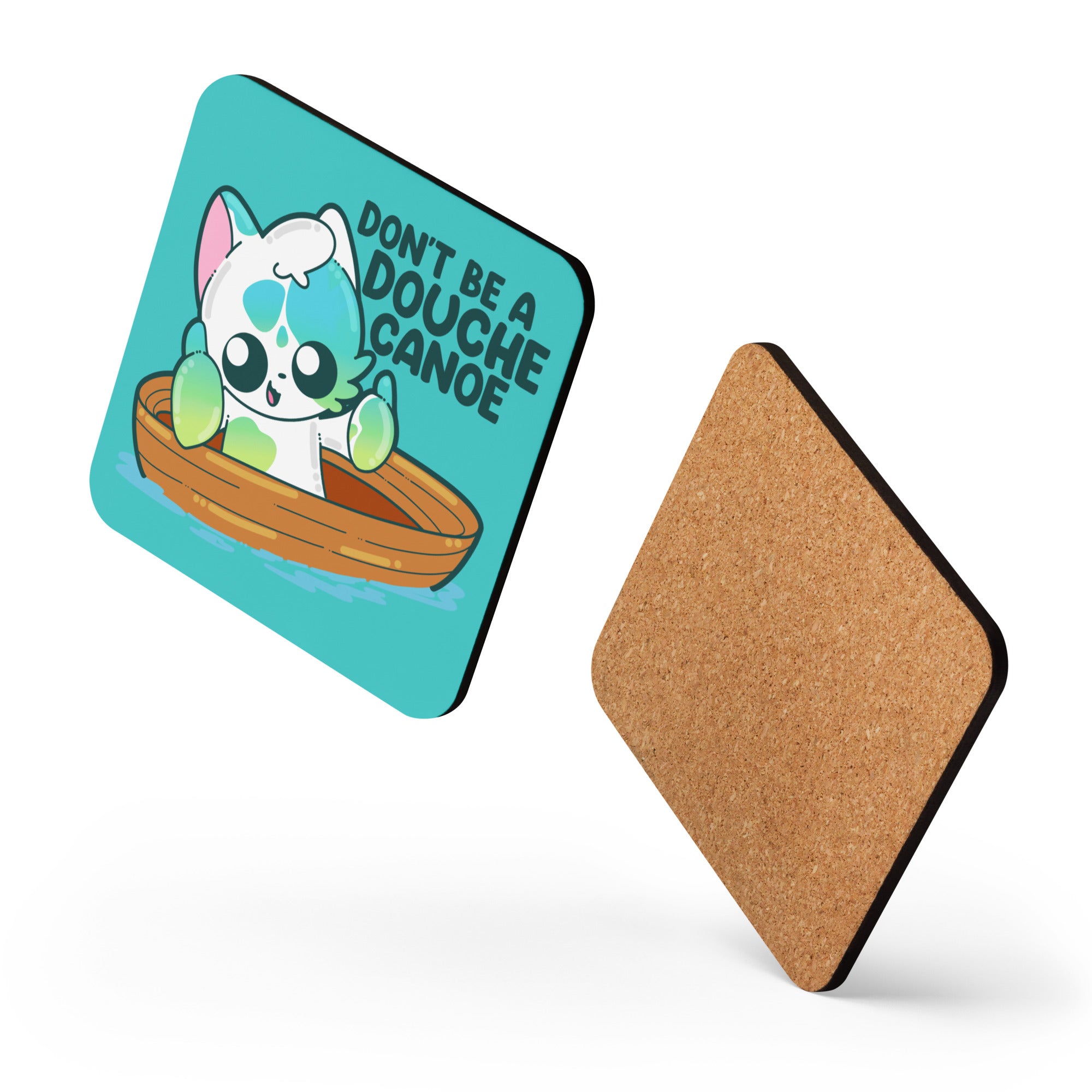 DONT BE A DOUCHE CANOE - Cork-Back Coaster - ChubbleGumLLC