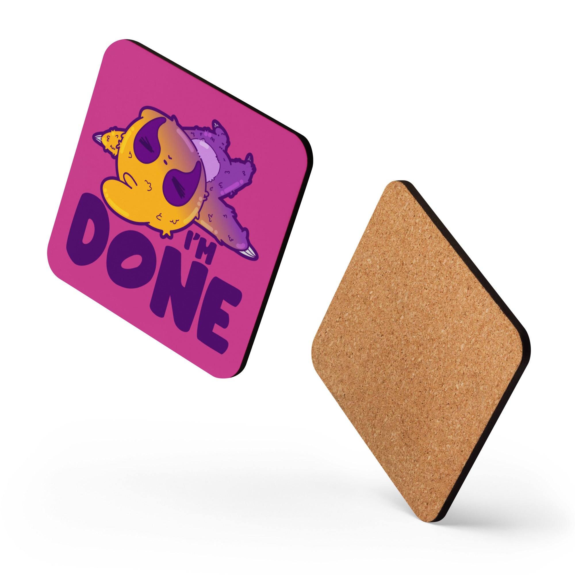 IM DONE - Cork-Back Coaster - ChubbleGumLLC