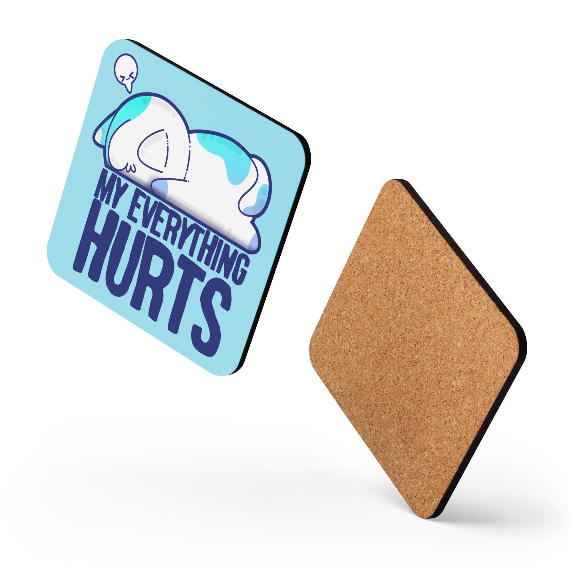 MY EVERYTHING HURTS - Cork-Back Coaster - ChubbleGumLLC