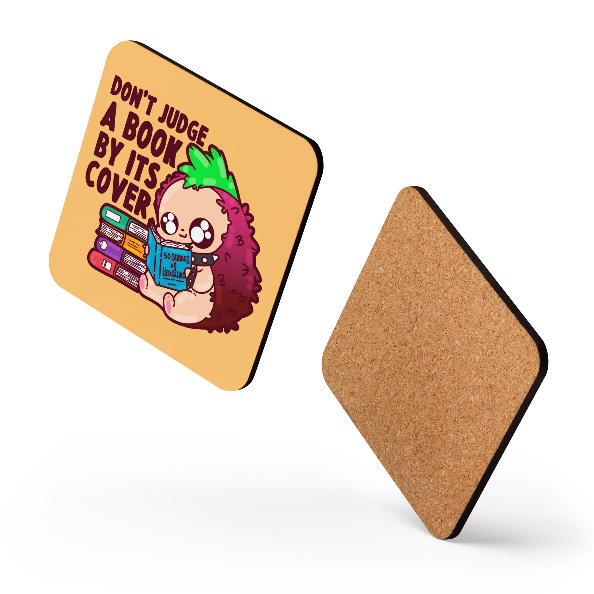 DONT JUDGE A BOOK - Cork-Back Coaster - ChubbleGumLLC