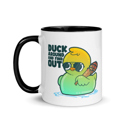 DUCK AROUND AND FIND OUT - Mug with Color Inside - ChubbleGumLLC