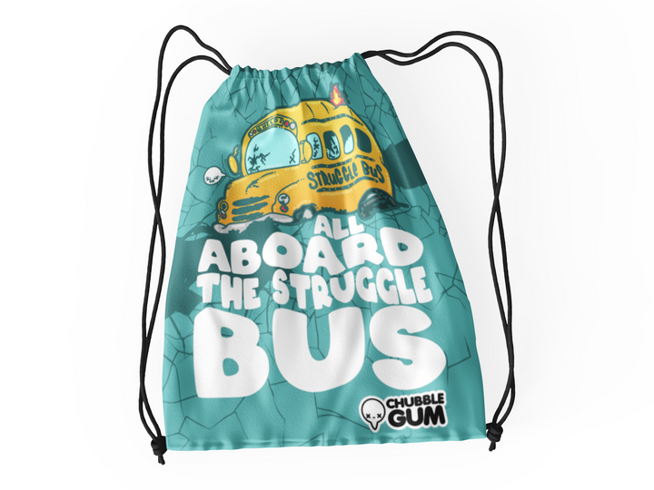 Drawstring Bag - All Aboard the Struggle Bus - ChubbleGumLLC