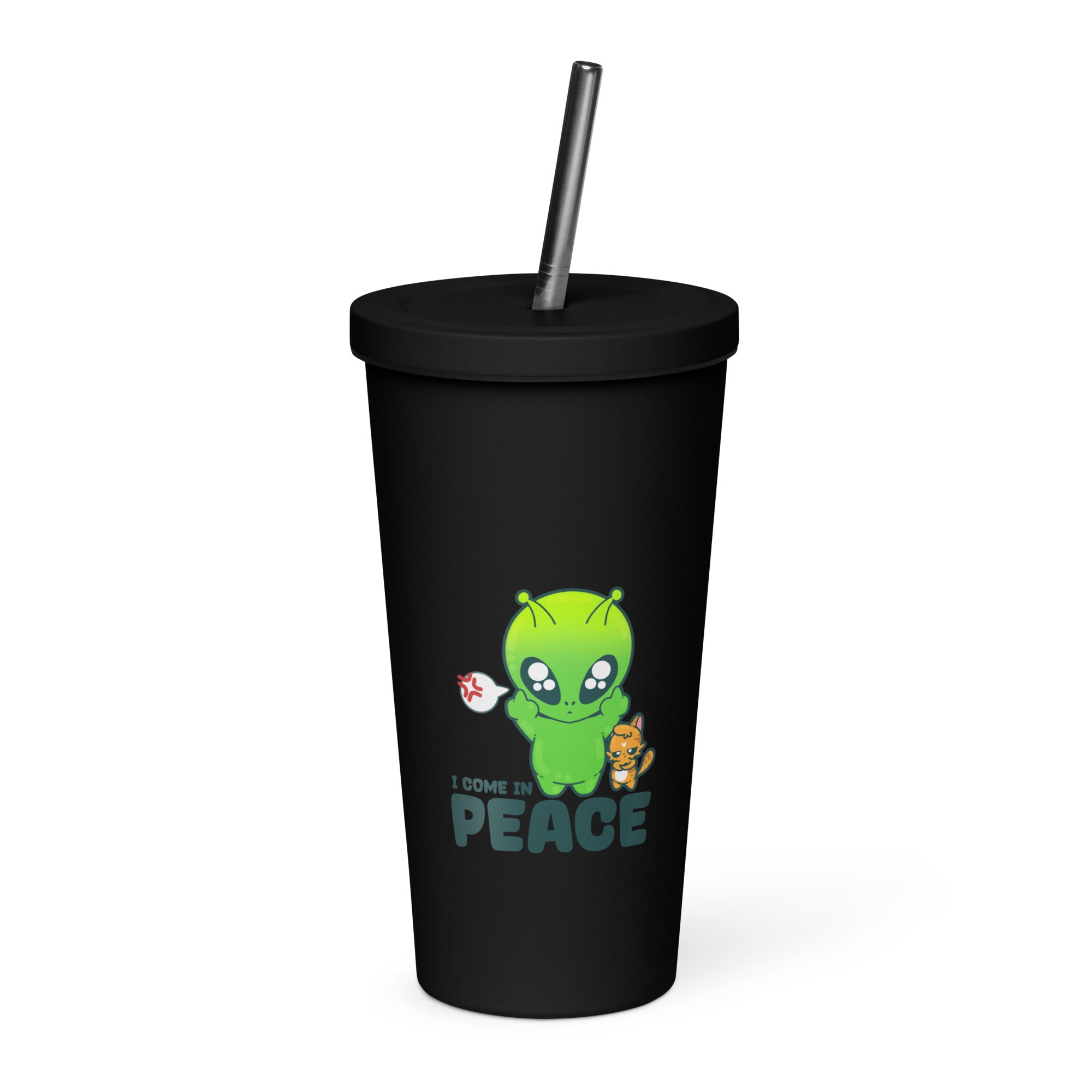 I COME IN PEACE - Insulated Tumbler - ChubbleGumLLC