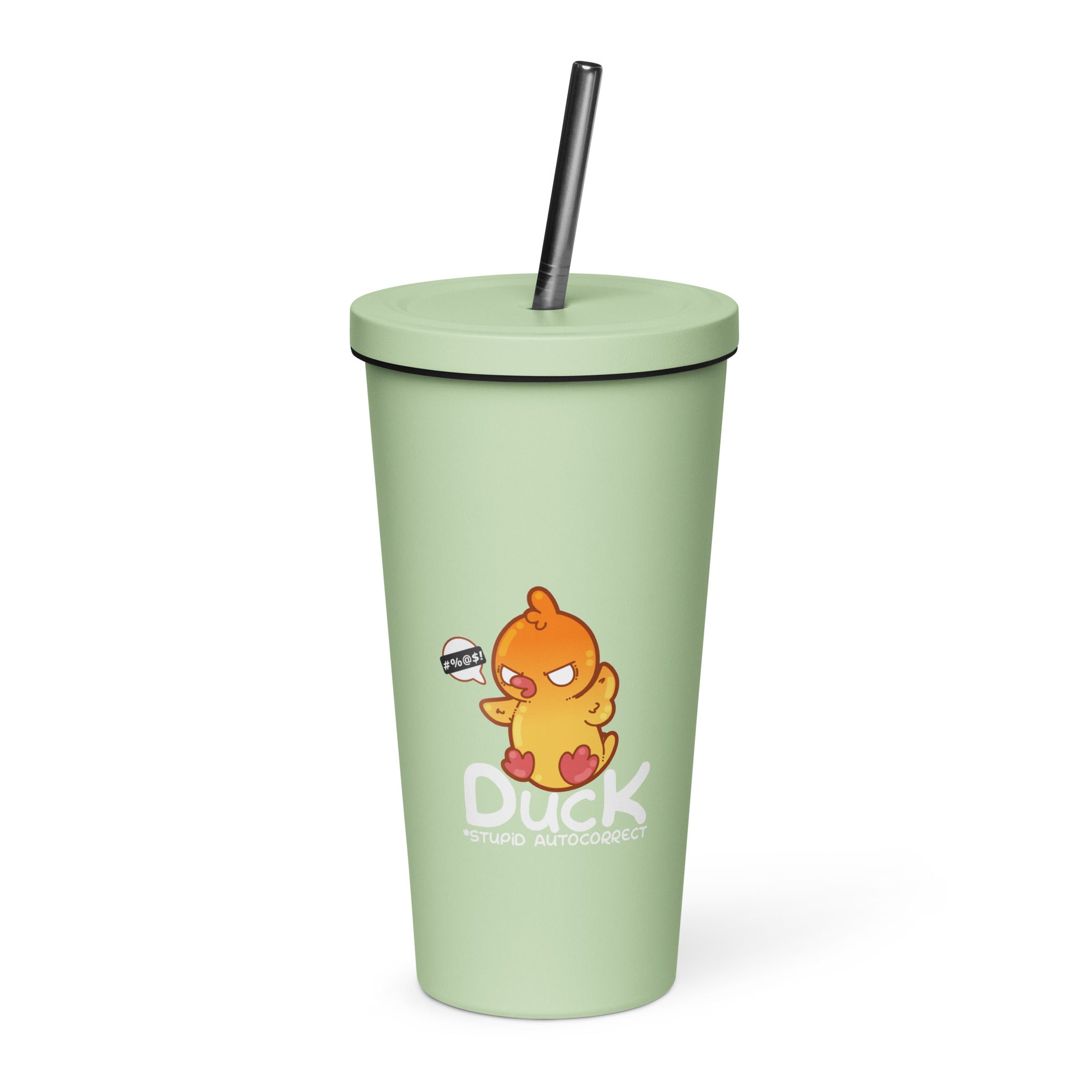 DUCK STUPID AUTOCORRECT - Insulated Tumbler - ChubbleGumLLC