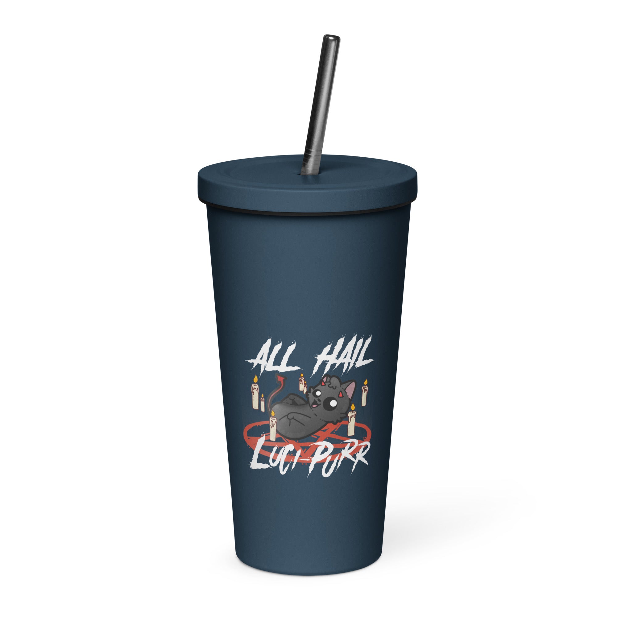 ALL HAIL LUCIPURR - Insulated Tumbler - ChubbleGumLLC