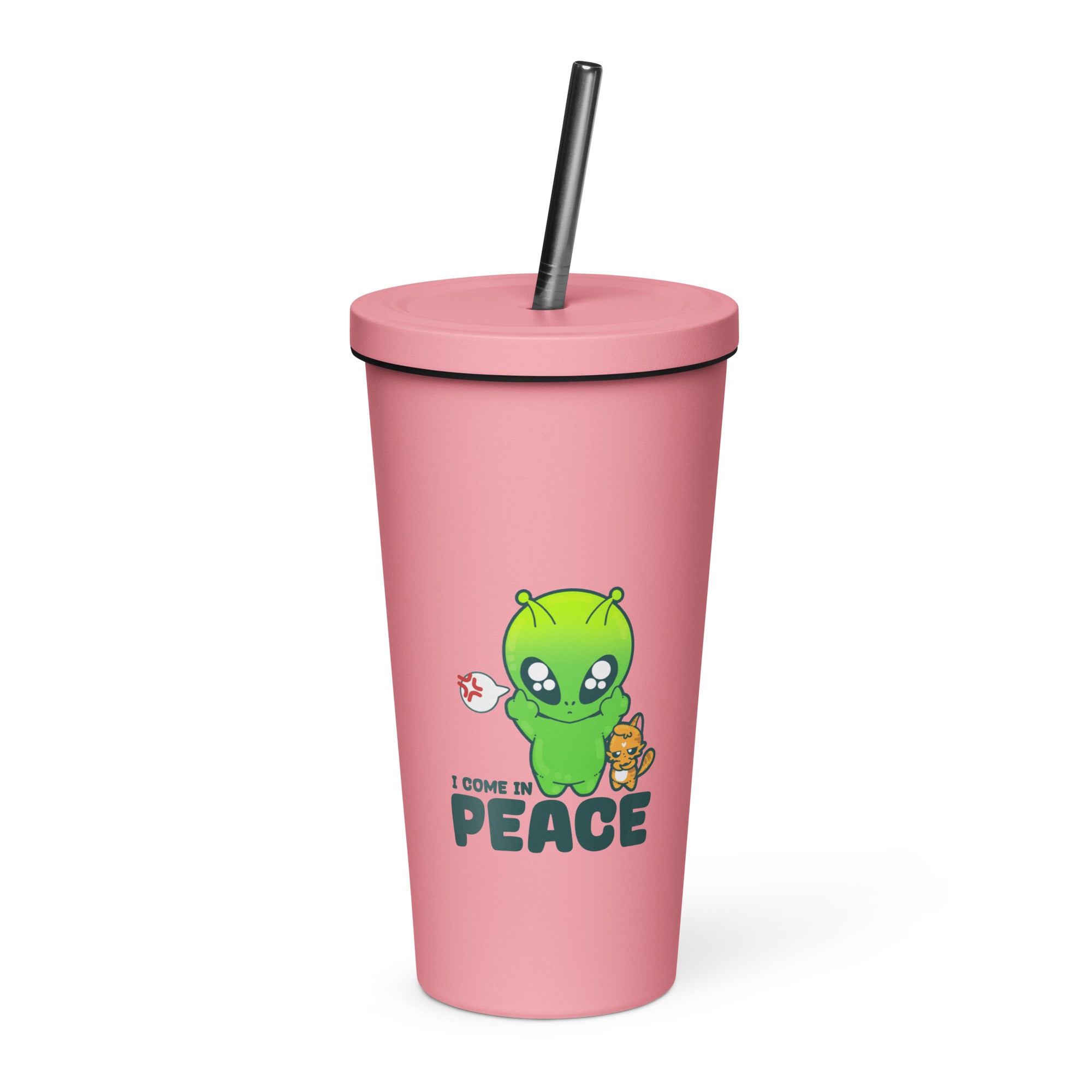 I COME IN PEACE - Insulated Tumbler - ChubbleGumLLC