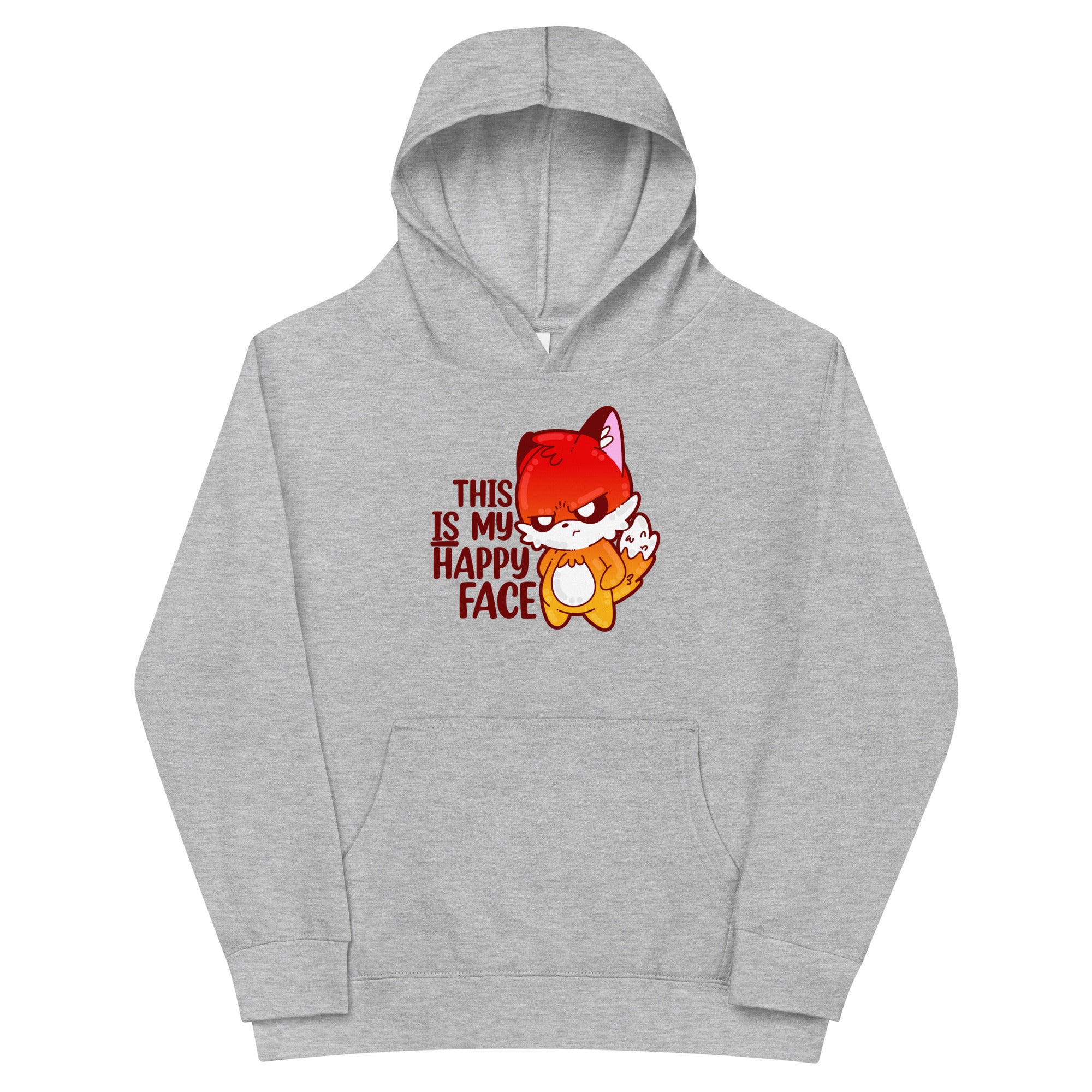 THIS IS MY HAPPY FACE - Kids Fleece Hoodie - ChubbleGumLLC