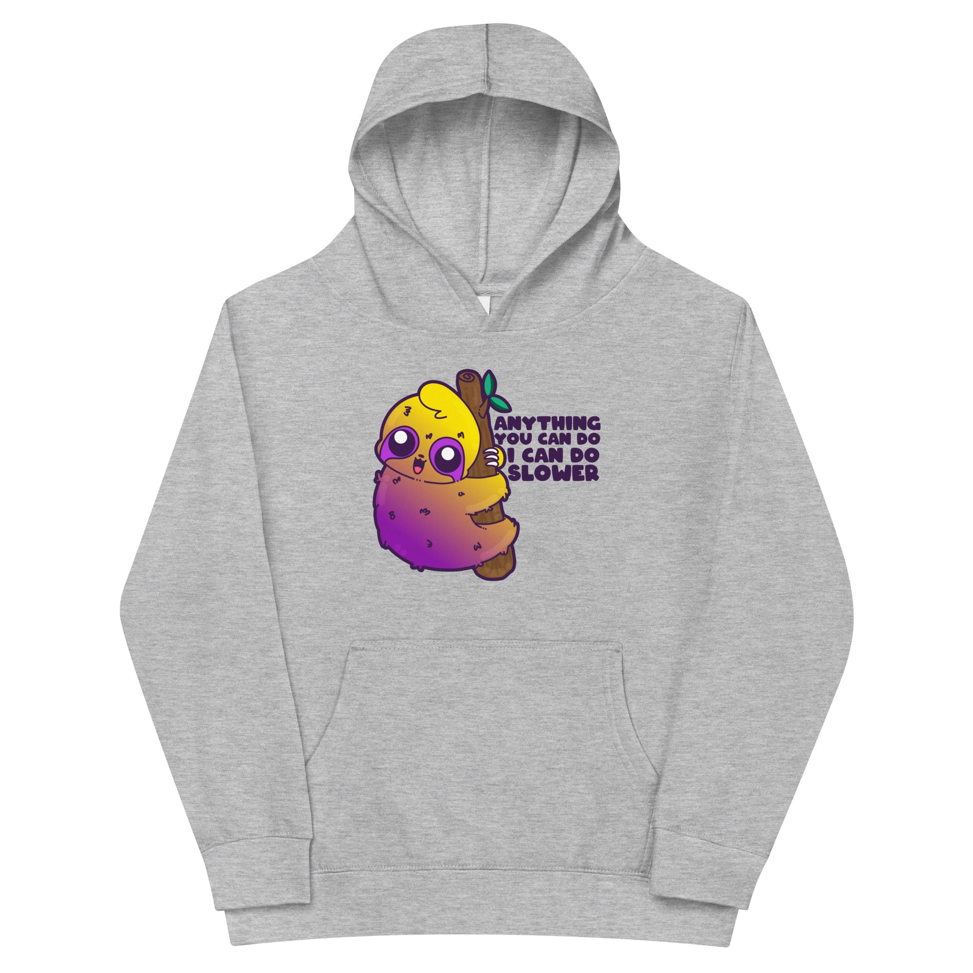 ANYTHING YOU CAN DO I CAN DO SLOWER - Kids Fleece Hoodie - ChubbleGumLLC